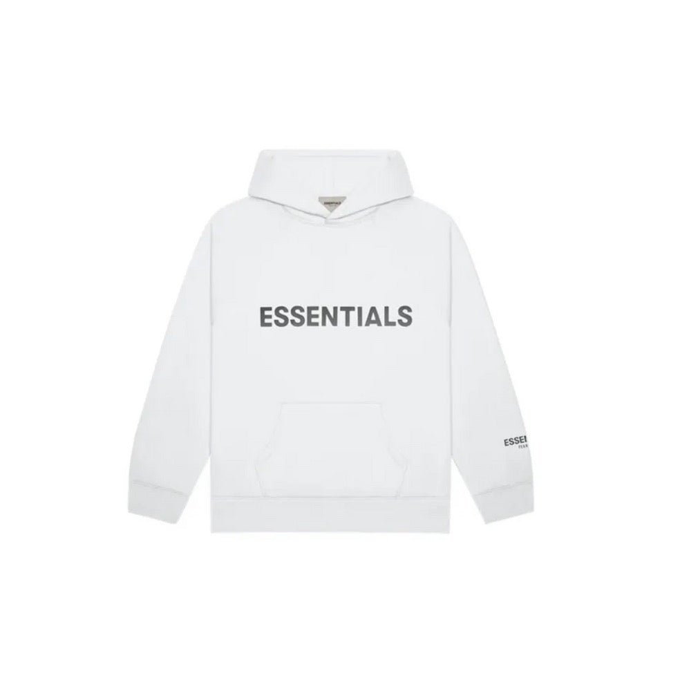 Fear Of God Essentials 3D Silicon Applique Pullover Hoodie White