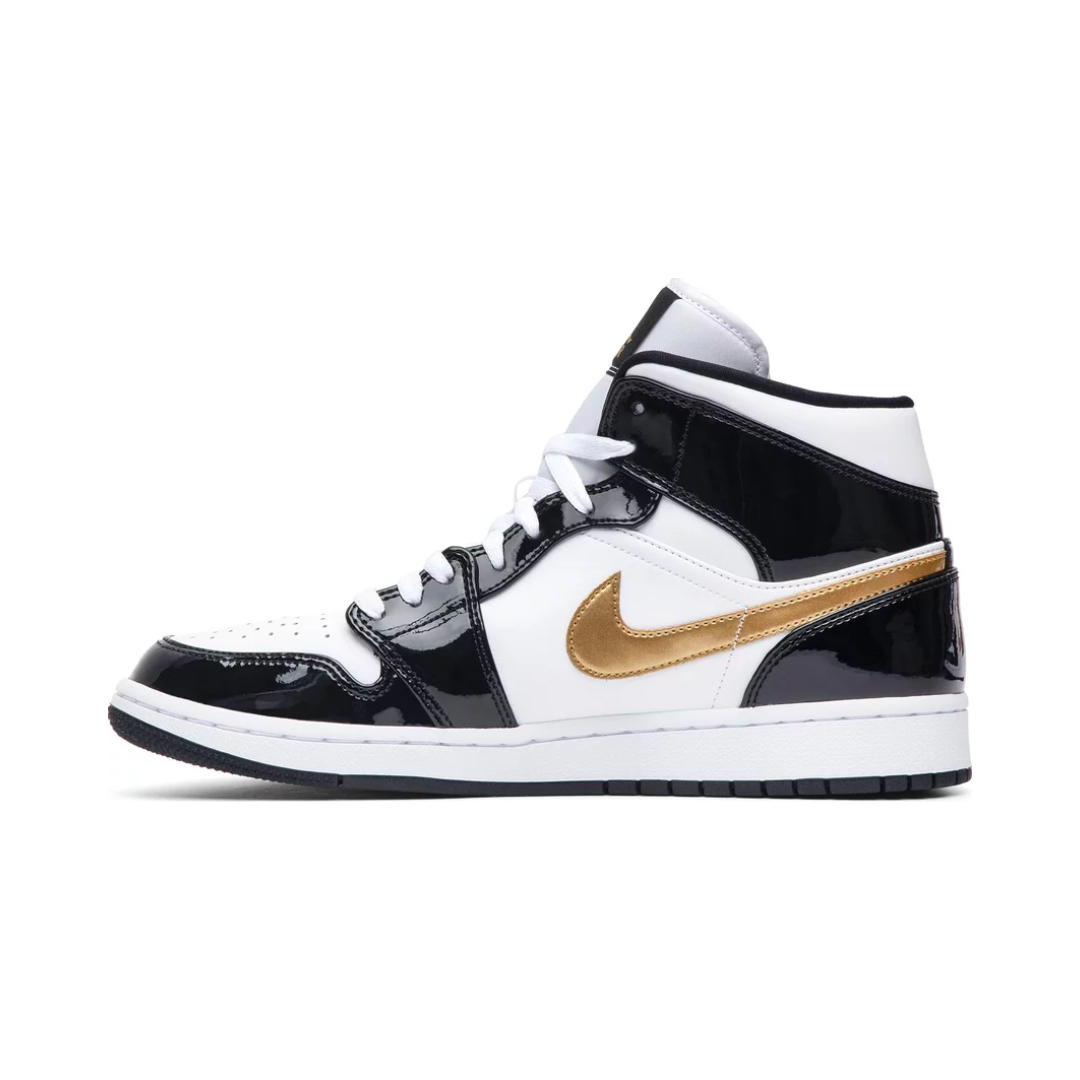 Air Jordan 1 Mid Patent SE 'Black Gold'